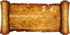 Rehberger Arita névjegykártya